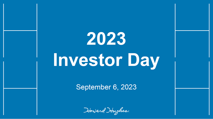 2023 INVESTOR DAY PRESENTATION