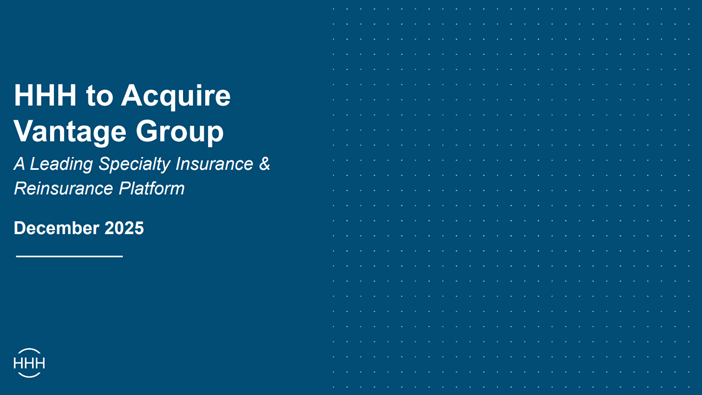 Howard Hughes Holdings to Acquire Vantage Group Holdings Presentation